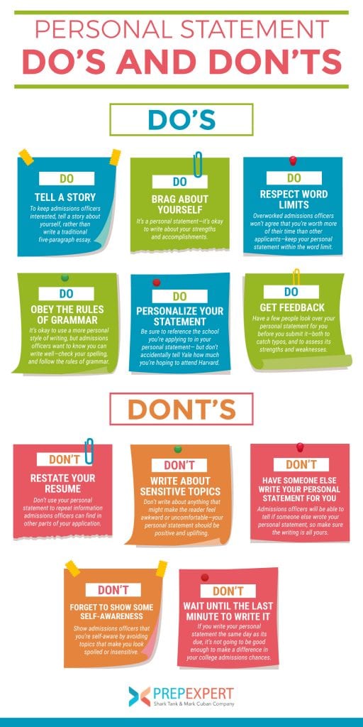 dos and don'ts for personal statement