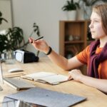 A girl studying for the ACT